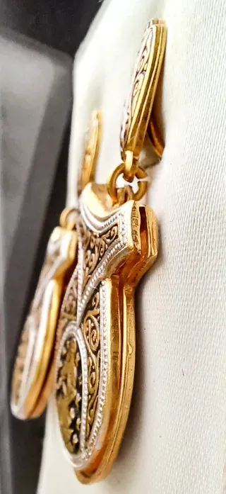 Pendientes Vintage Damasquinados Castañuelas