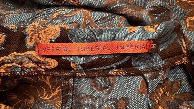 Gonna damascata nera e blu