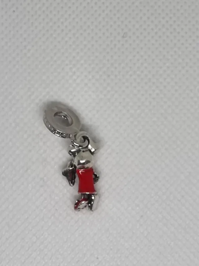 Charm Minnie Mouse Disney Rojo y Plateado
