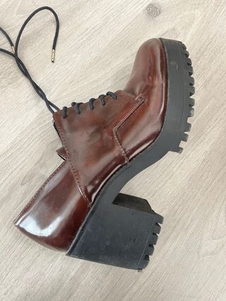 Zapatos de cordones, marrones con plataforma