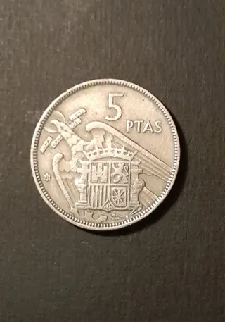 Moneda 5 Pesetas Franco 1957 Estrella 61 España