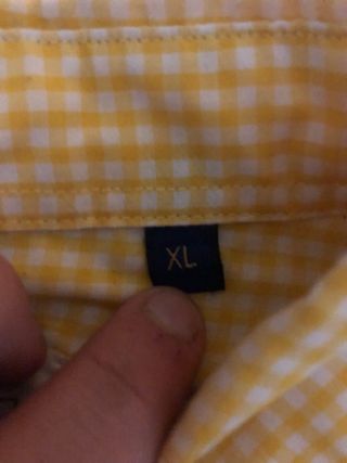 Camisa Lacoste cuadros amarilla