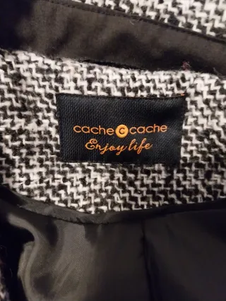 Abrigo Cache Cache negro y gris