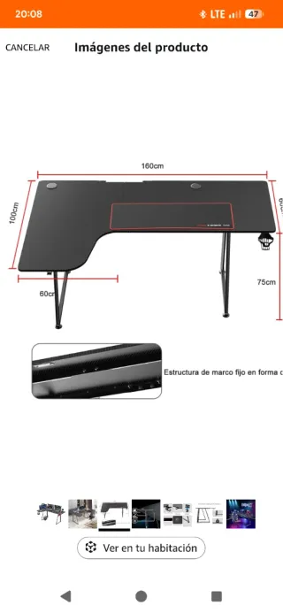 Escritorio Gaming Negro