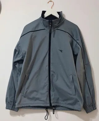 Chaqueta Diadora Vintage 90s Gris Negra