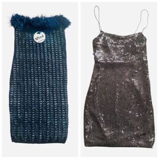 Due minivestiti blu e argento