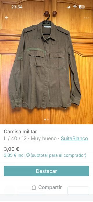 Camisa militar SuiteBlanco Talla L