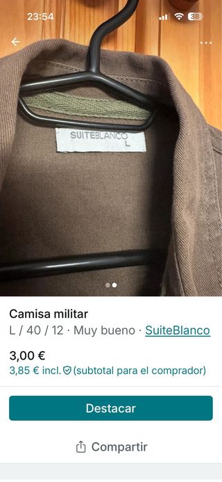 Camisa militar SuiteBlanco Talla L