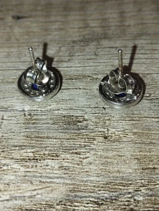 Pendientes Plata Cristal Azul
