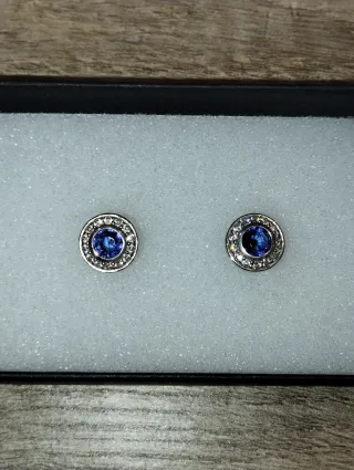 Pendientes Plata Cristal Azul