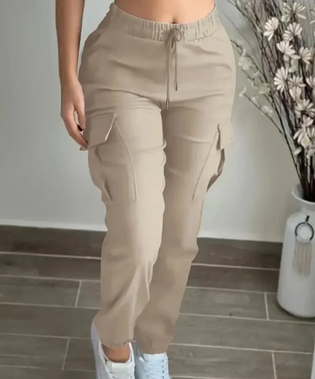 Pantalones cargo beige