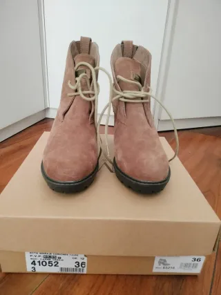 Zapatos Tacón Serraje Cordones Talla 36