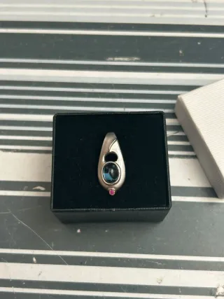 Colgante de plata 925 y oro 750 con piedras