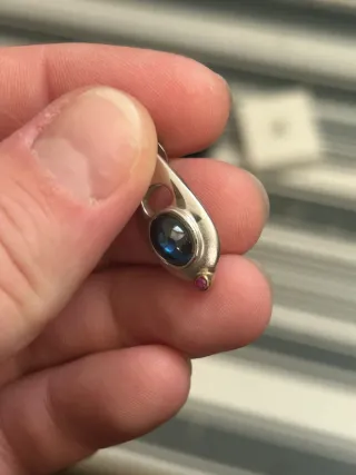 Colgante de plata 925 y oro 750 con piedras