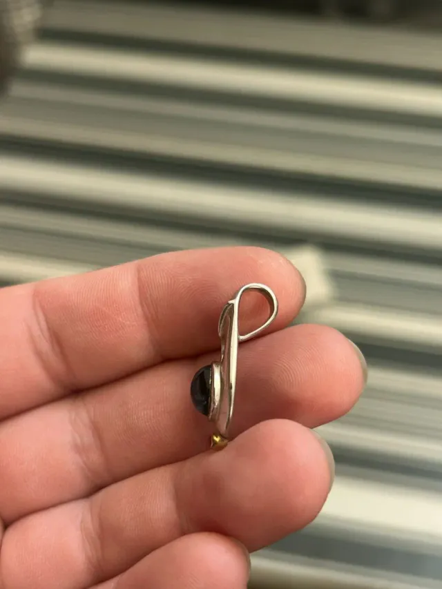 Colgante de plata 925 y oro 750 con piedras