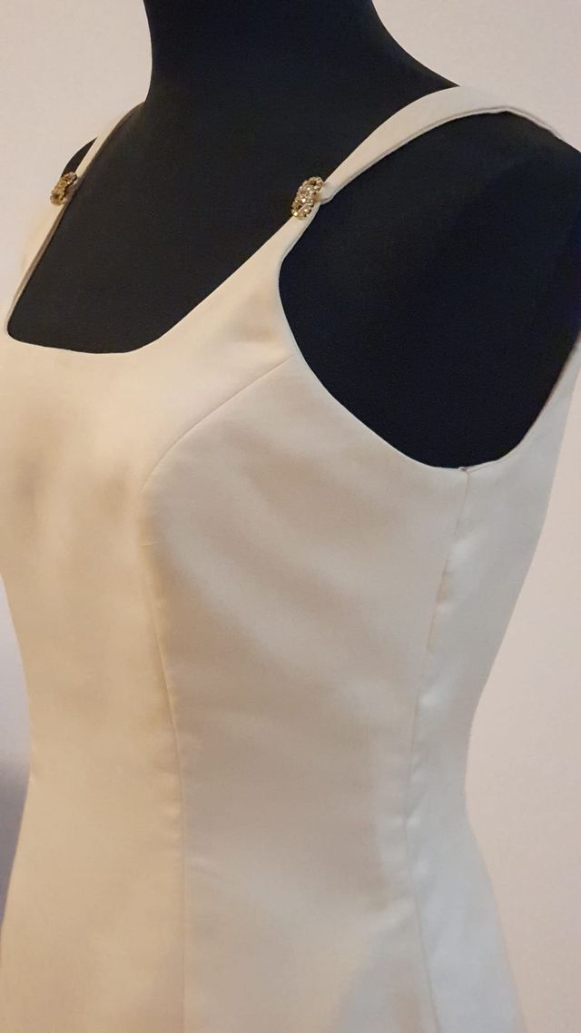 Traje de Novia Organza Marfil. Nuevo