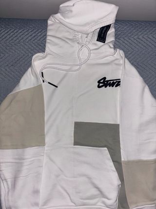 Sudadera STWD Patchwork Blanca y Beige