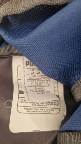 Mochila Puma Azul y Gris