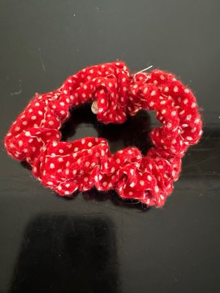 Scrunchie Pois Rosso Bianco