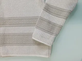 Cárdigan cremallera beige y blanco Talla XL