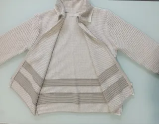 Cárdigan cremallera beige y blanco Talla XL