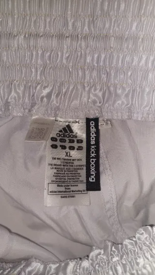 Pantalones Kickboxing Adidas Blanco y Dorado