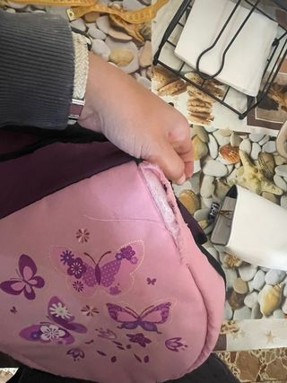 Cochecito de muñecas rosa y morado