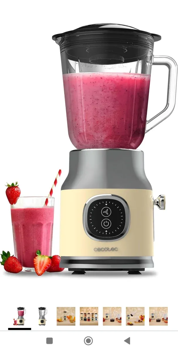 Batidora Cecotec Vaso Retro Crema