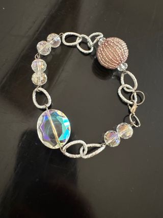 Bracciale Zara con perle rosa e cristalli