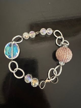 Bracciale Zara con perle rosa e cristalli