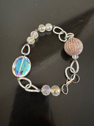 Bracciale Zara con perle rosa e cristalli