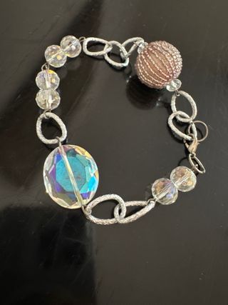 Bracciale Zara con perle rosa e cristalli