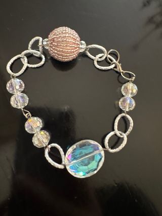 Bracciale Zara con perle rosa e cristalli