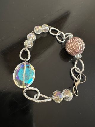 Bracciale Zara con perle rosa e cristalli