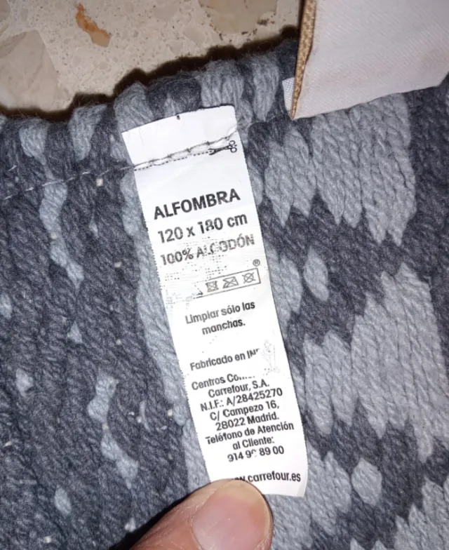 Tapete de Algodão 100% 180x120