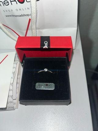 Anillo Plata con Mini Diamante Time Road