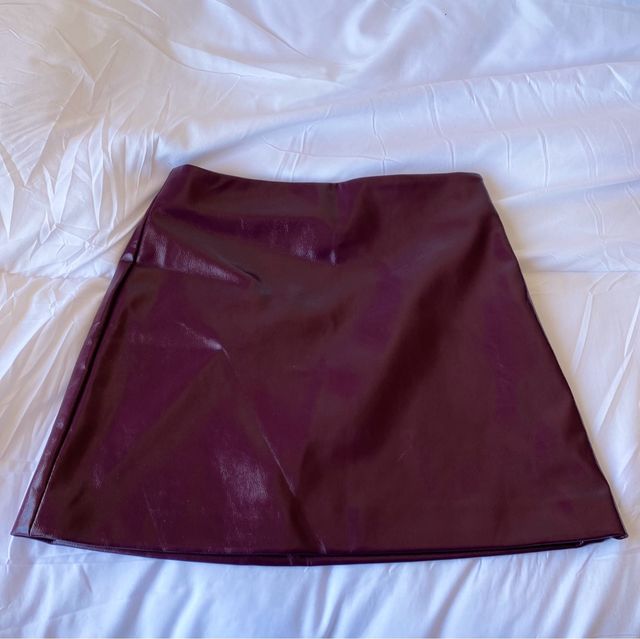 Falda cuero PU morada