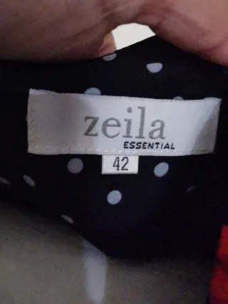 Vestido manga larga estampado floral y lunares T42