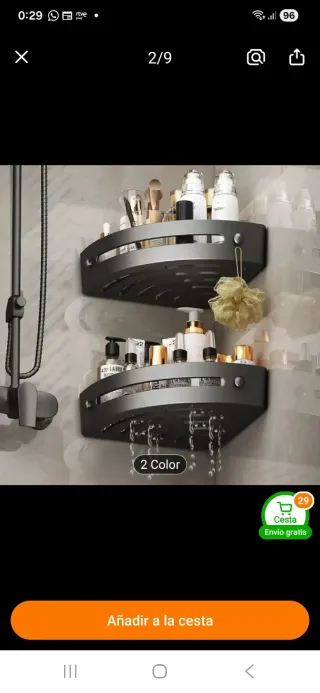 Estantería de esquina gris