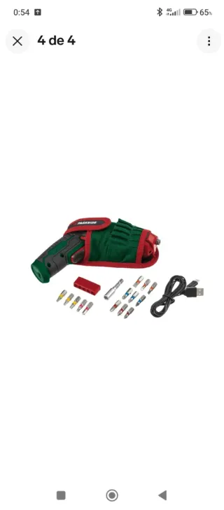 Atornillador Parkside 4V recargable.