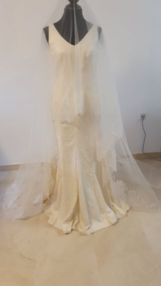 Vestido de Novia Nuevo Encaje y Godets