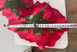 Rosas Grandes Decoración Tela Roja