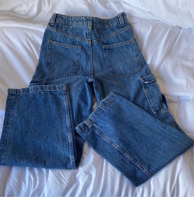 Pantalones Cargo Jean Azules