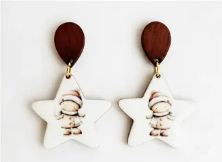 Pendientes estrella con figura