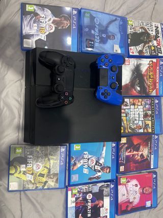 Consola PlayStation 4 Negra + 10 Juegos