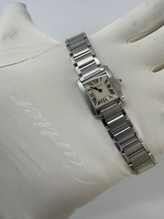 Cartier Tank Francés Dama Plata