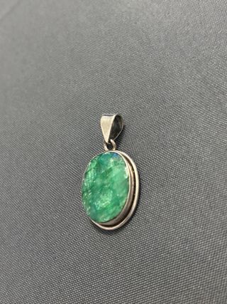 Colgante de  Plata de ley Piedra Verde Ovalada