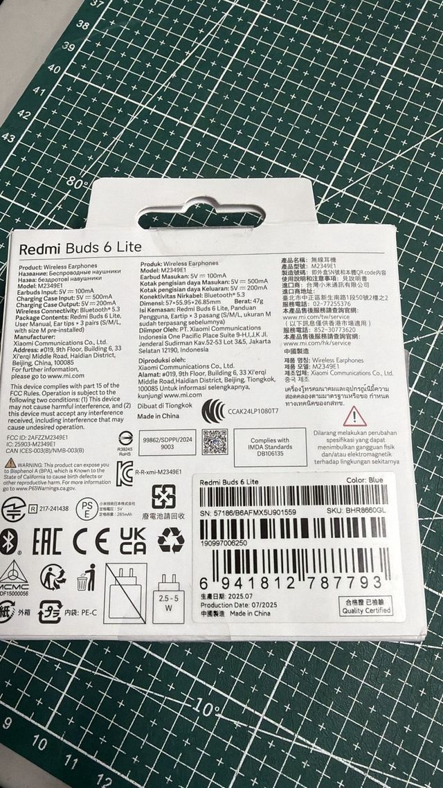 Xiaomi Redmi Buds 6 Lite Blu