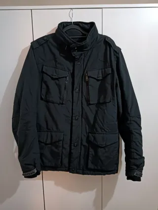 Chaqueta Schott NYC Negra con Forro Beige