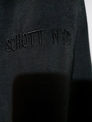 Chaqueta Schott NYC Negra con Forro Beige